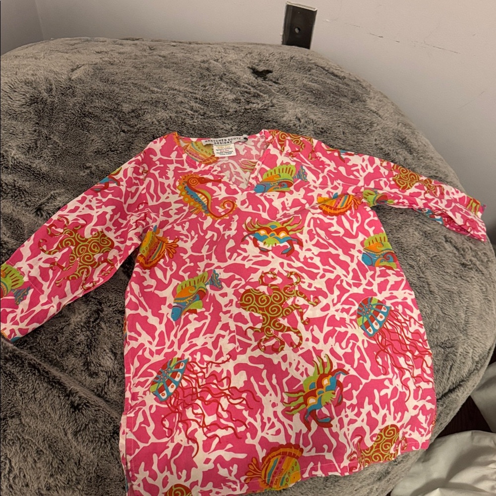 Colorful patterned bathing suit cover for youth from Gretchen Scott